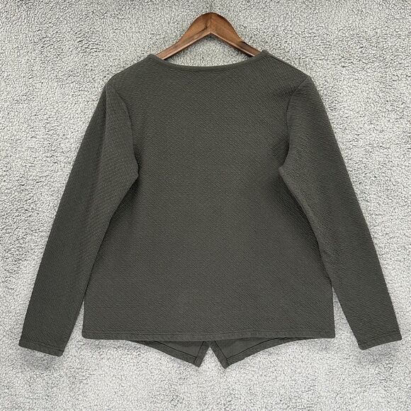 PureJill Open Cardigan Women XS Green Textured Stretch Long Sleeve F11 - Picture 6 of 12